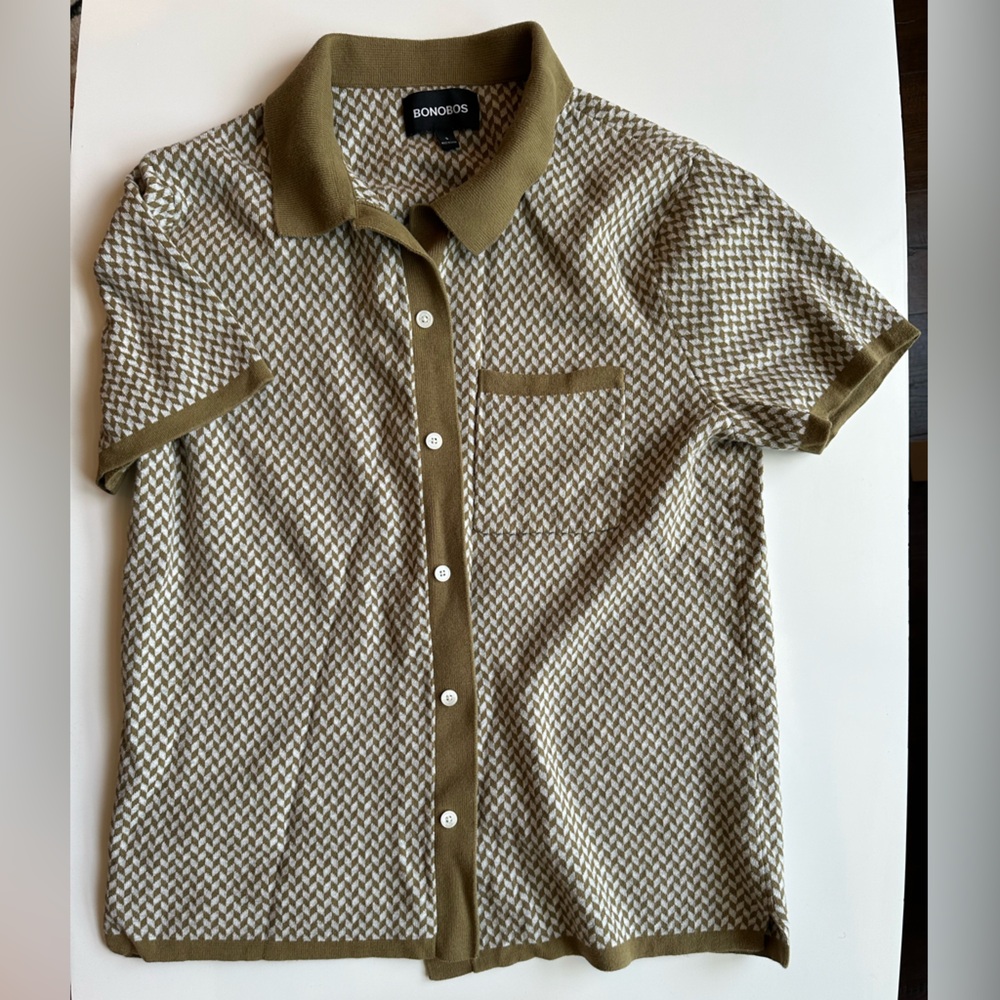 Bonobos Knit Button Down Short Sleeve Sweater